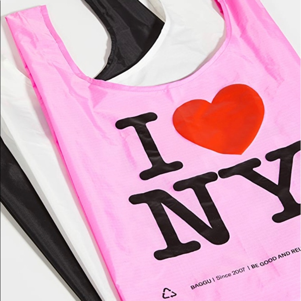 BAGGU I heart NY, pink standard